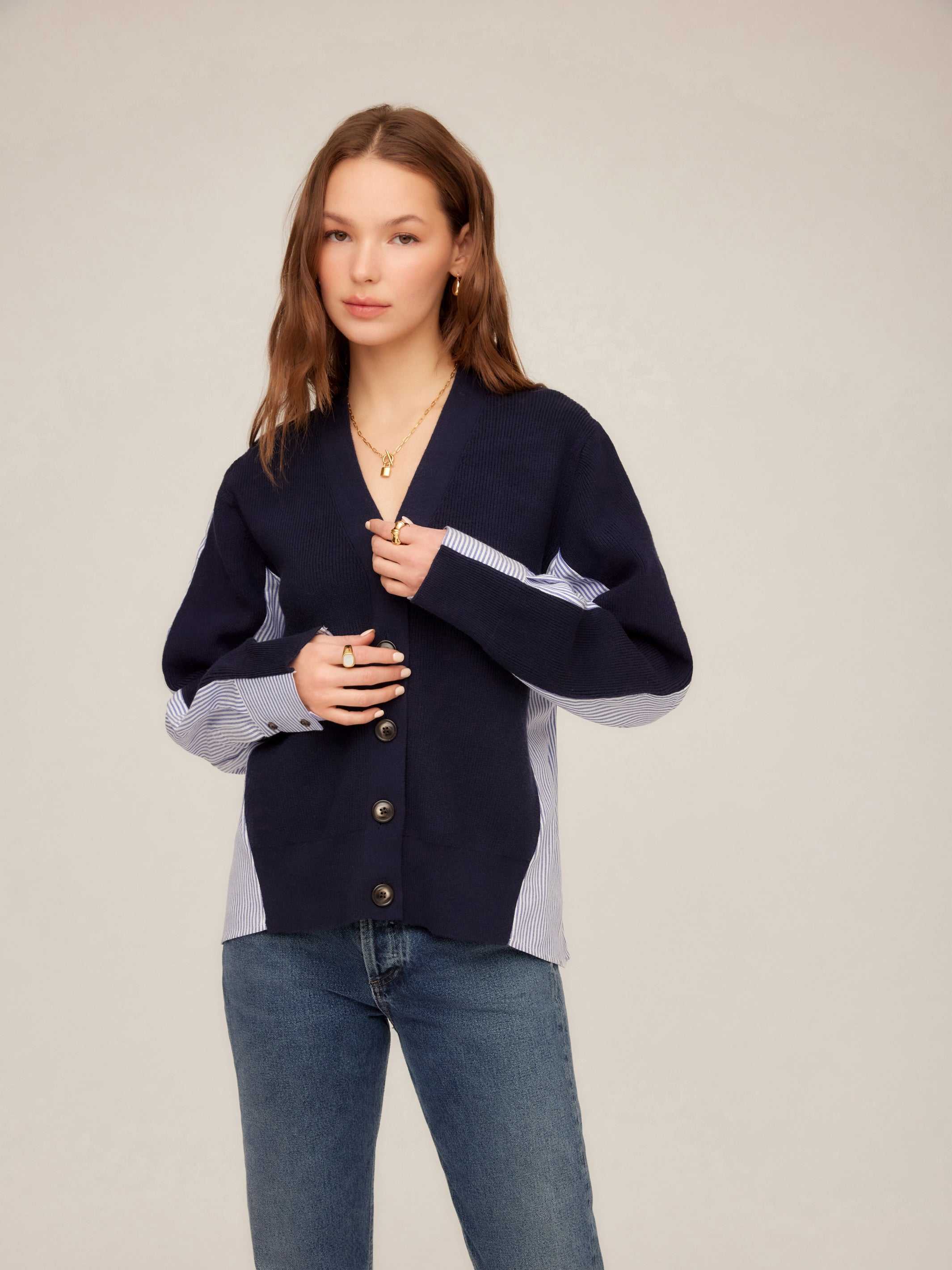 Celine Mixed Media Cardigan