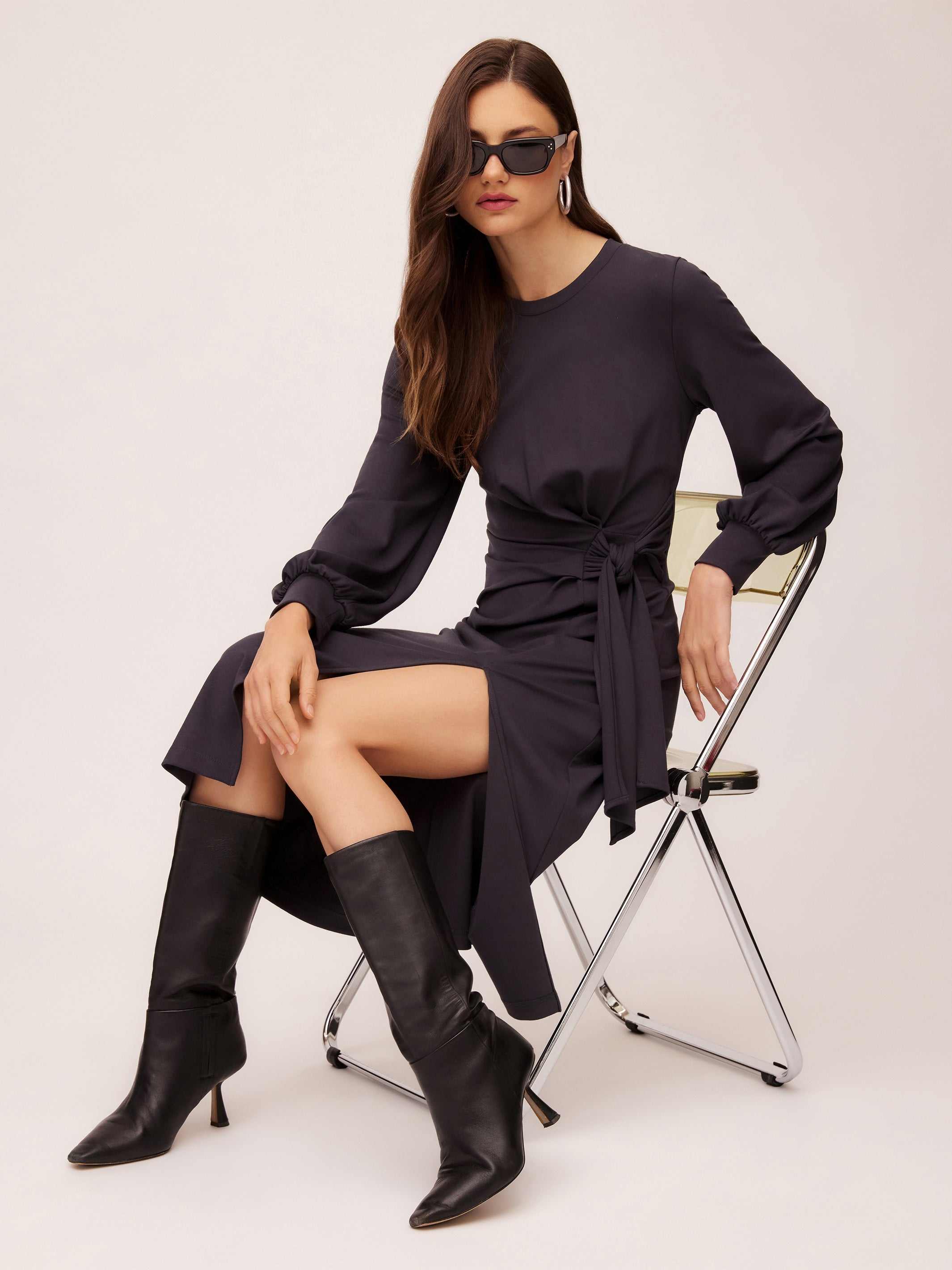Addie Side-Knot Midi Dress