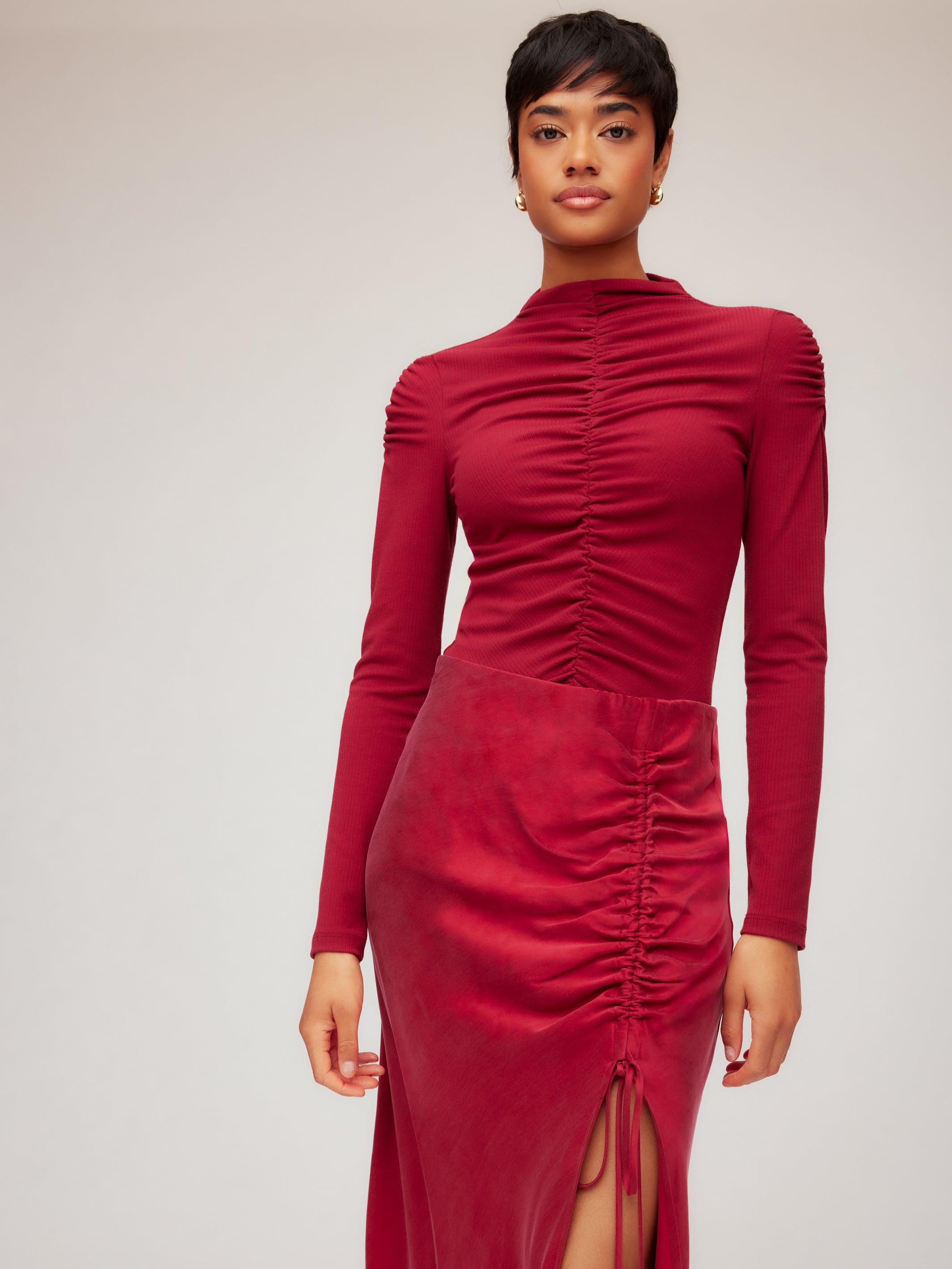 Fiona Shirred Midi Skirt