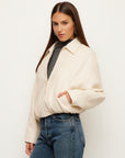 Regin Faux Leather Bomber Jacket