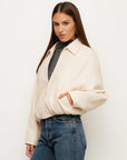 Regin Faux Leather Bomber Jacket