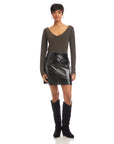 Britney Faux Patent Leather Mini Skirt