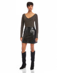 Britney Faux Patent Leather Mini Skirt