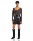 Britney Faux Patent Leather Mini Skirt