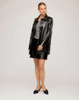 Janet Faux Patent Leather Jacket