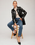 Janet Faux Patent Leather Jacket