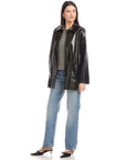 Janet Faux Patent Leather Jacket