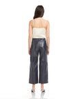 Faux Patent Leather Cropped Pants