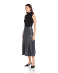 Bronwyn Faux Patent Leather Midi Skirt