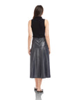 Bronwyn Faux Patent Leather Midi Skirt