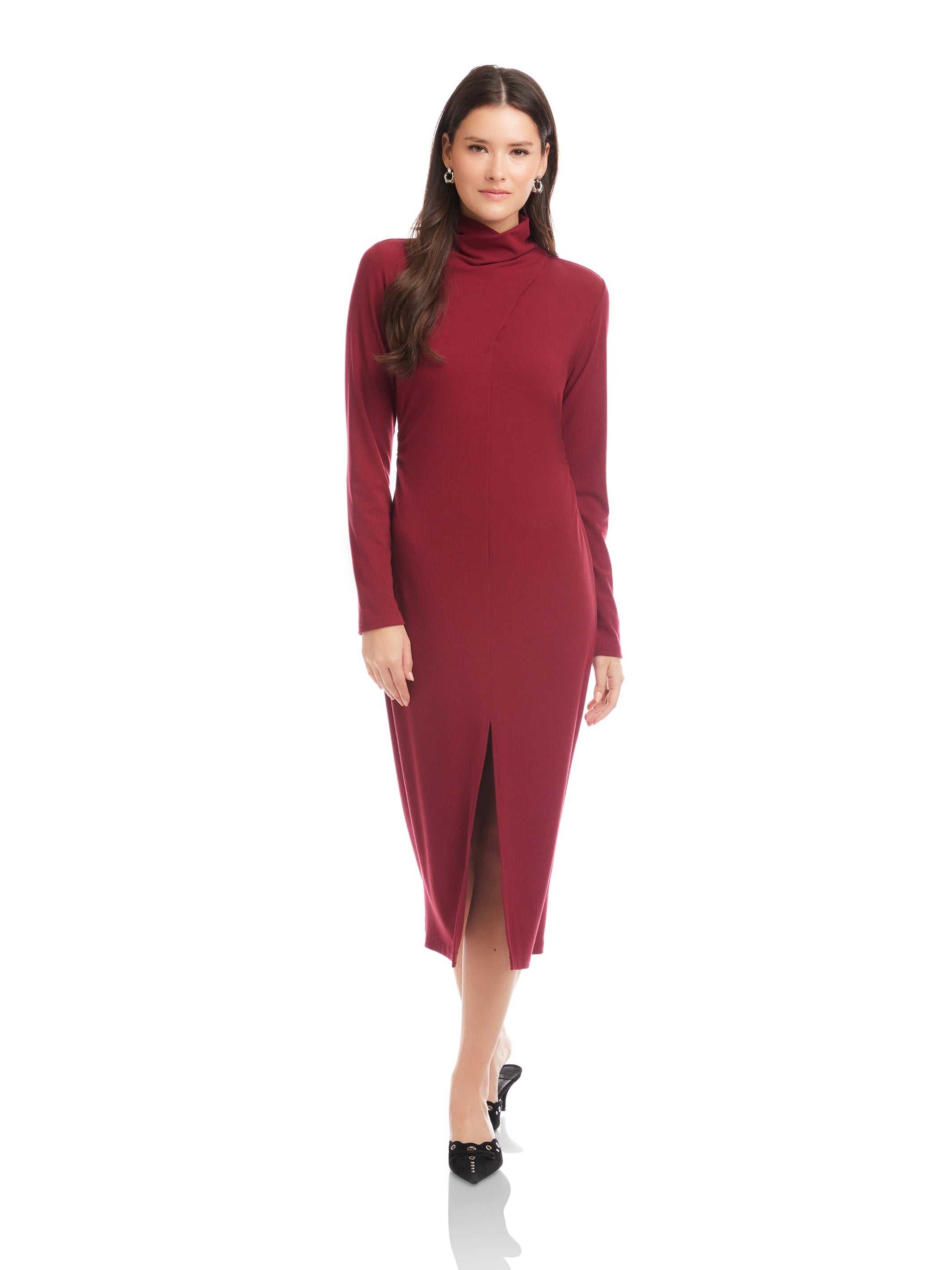 Fifteen Twenty Tasha Turtleneck Midi Dress - Brick - M Fifteen Twenty Tasha Turtleneck Midi Dress - Brick - M