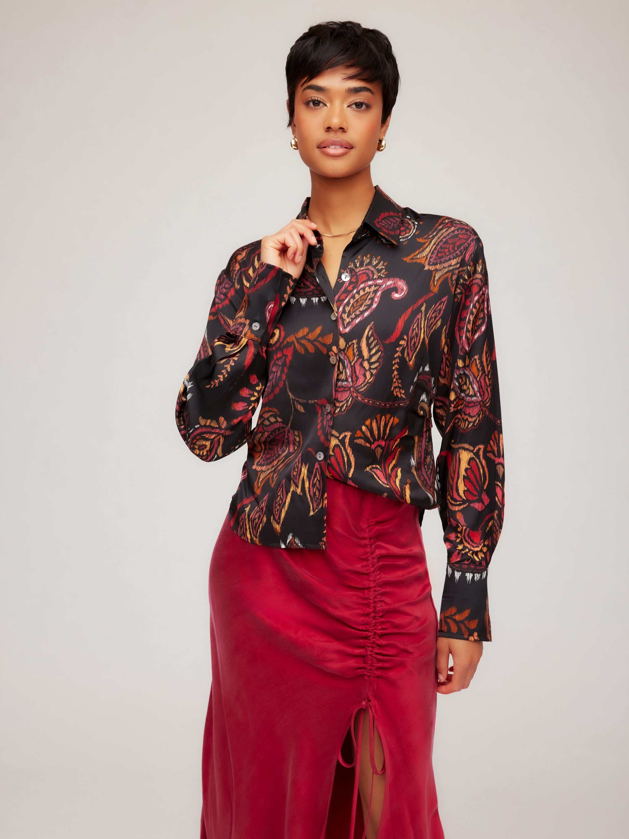 Fifteen Twenty Tawnie Side Pleat Shirt - Paisley