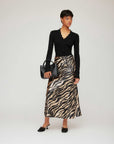 Evy Side-Slit Velvet Bias Skirt
