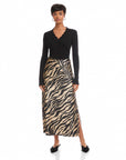 Evy Side-Slit Velvet Bias Skirt