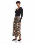 Evy Side-Slit Velvet Bias Skirt