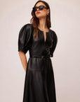 Sierra Faux Leather Midi Dress
