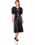 Sierra Faux Leather Midi Dress