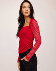 Cady Contrast Sequin Top