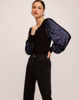Sequin Bishop Sleeve Top