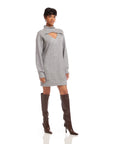 Claylee Crossover Turtleneck Dress
