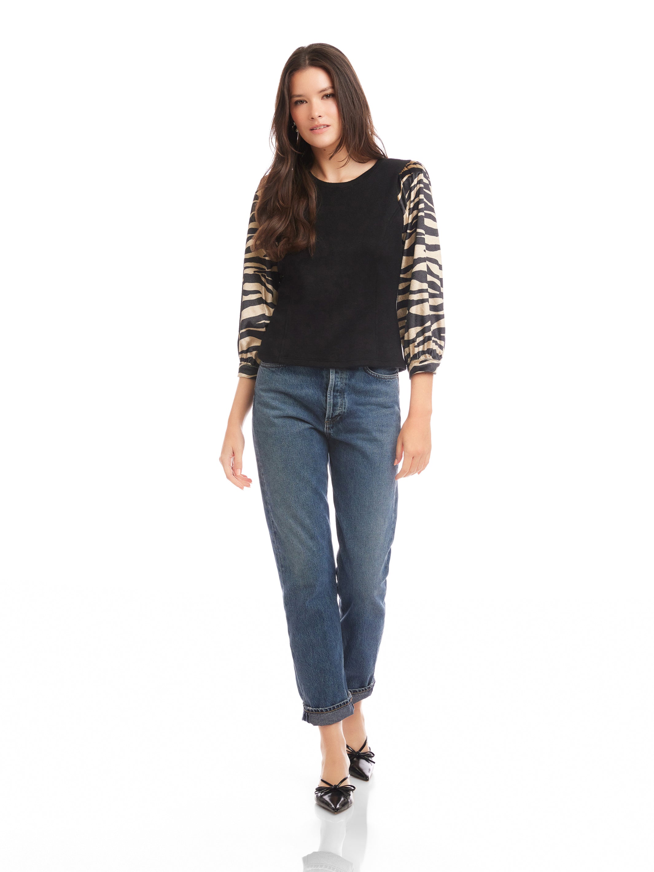 Contrast Lory Velvet Top