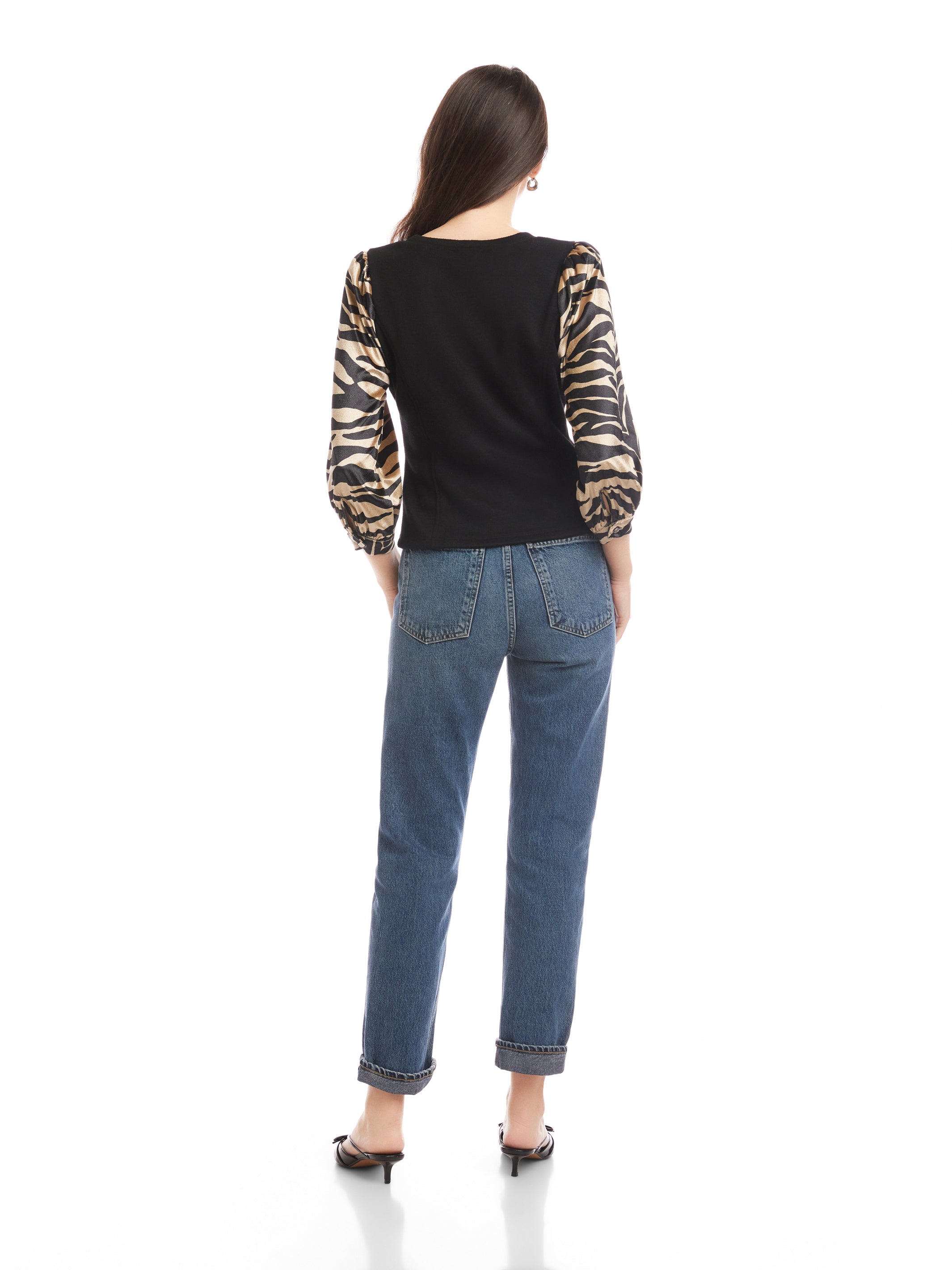 Contrast Lory Velvet Top