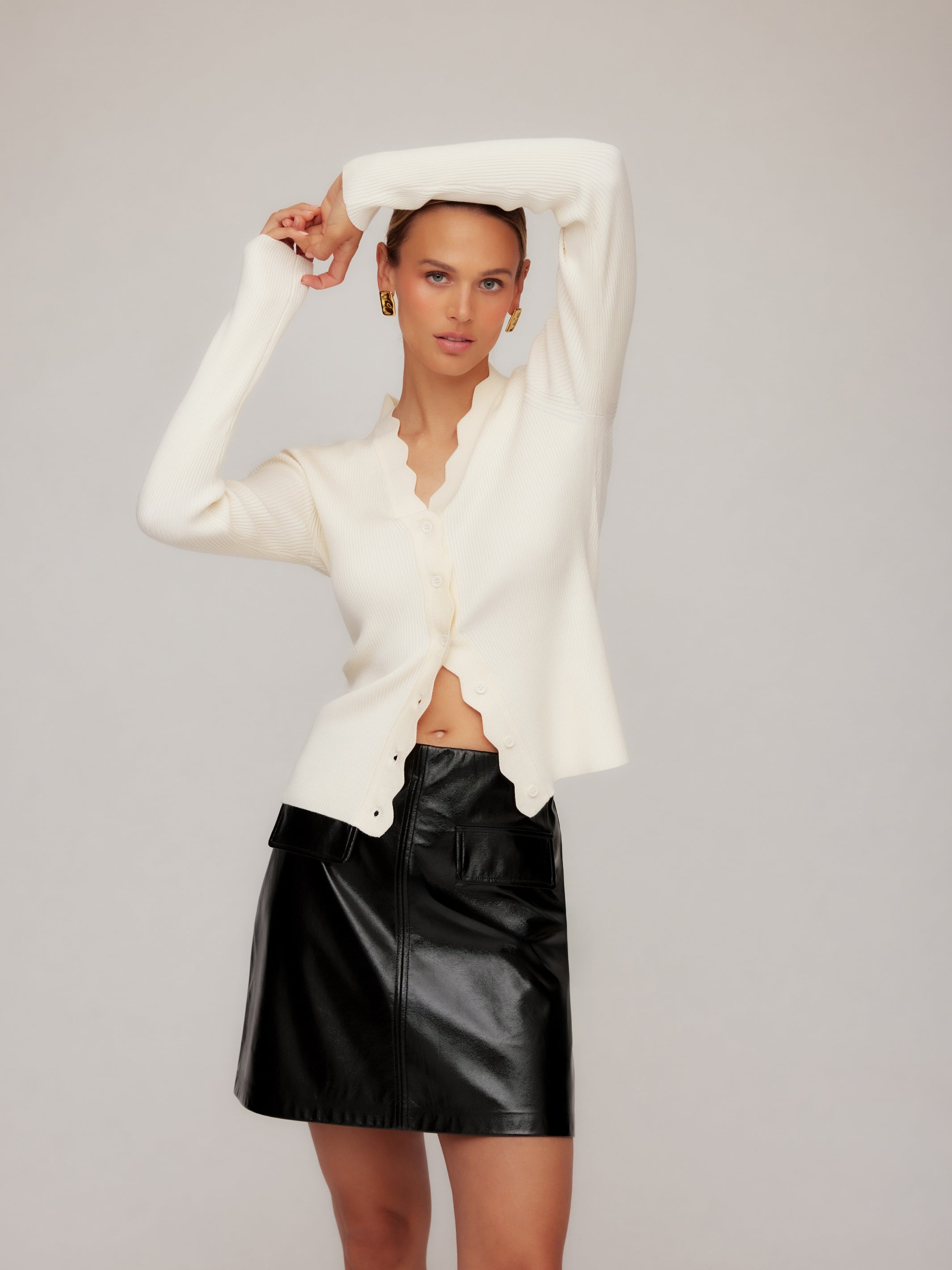 Britney Faux Patent Leather Mini Skirt