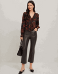 Sigourney Pintuck Faux Leather Pants
