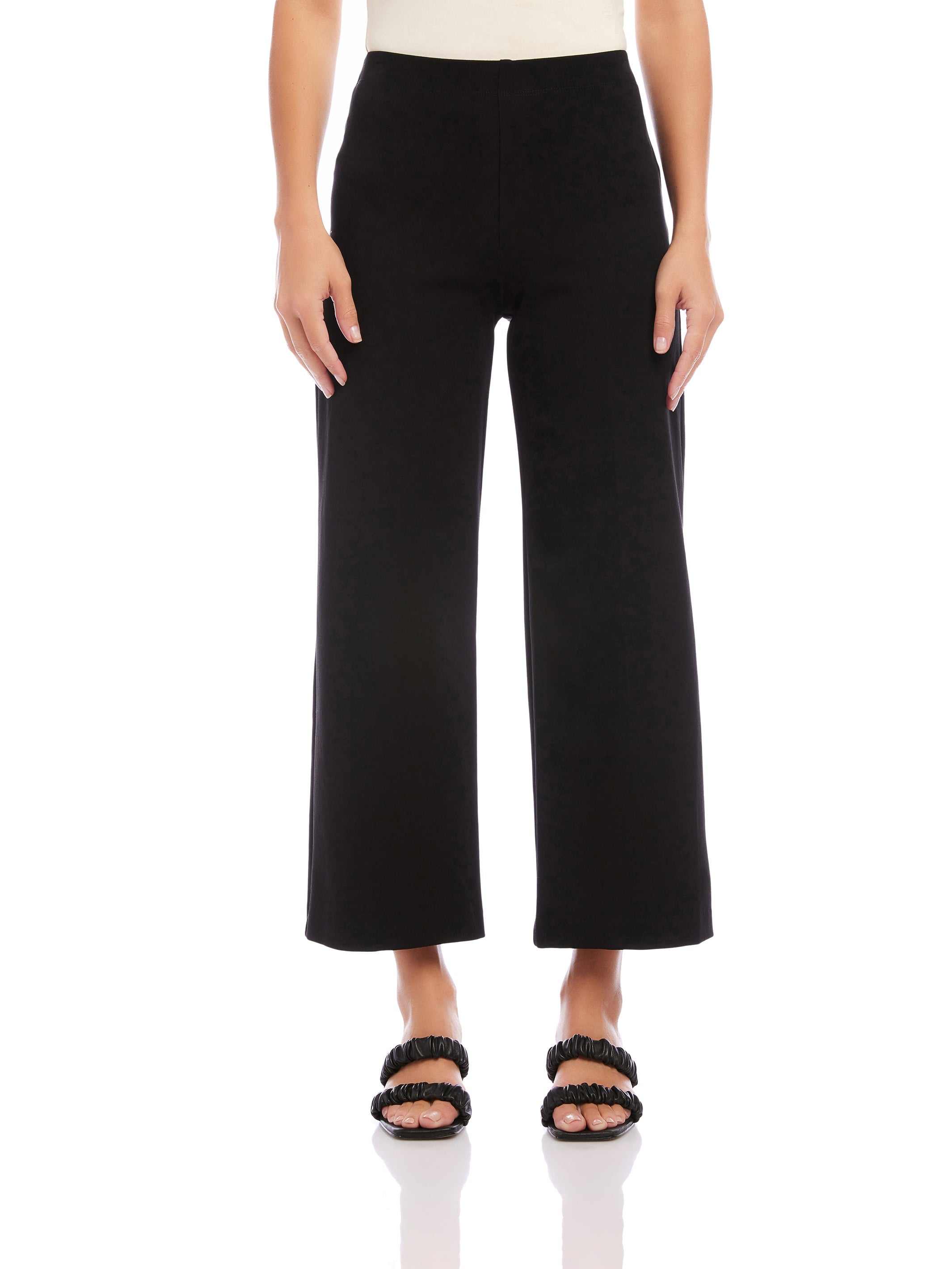 Wide-Leg Cropped Pants Stylish Comfortable Viscose Blend