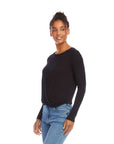 Long Sleeve Twist Front Top