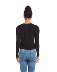 Long Sleeve Twist Front Top
