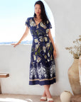 Kristine Tiered Front-Slit Midi Dress