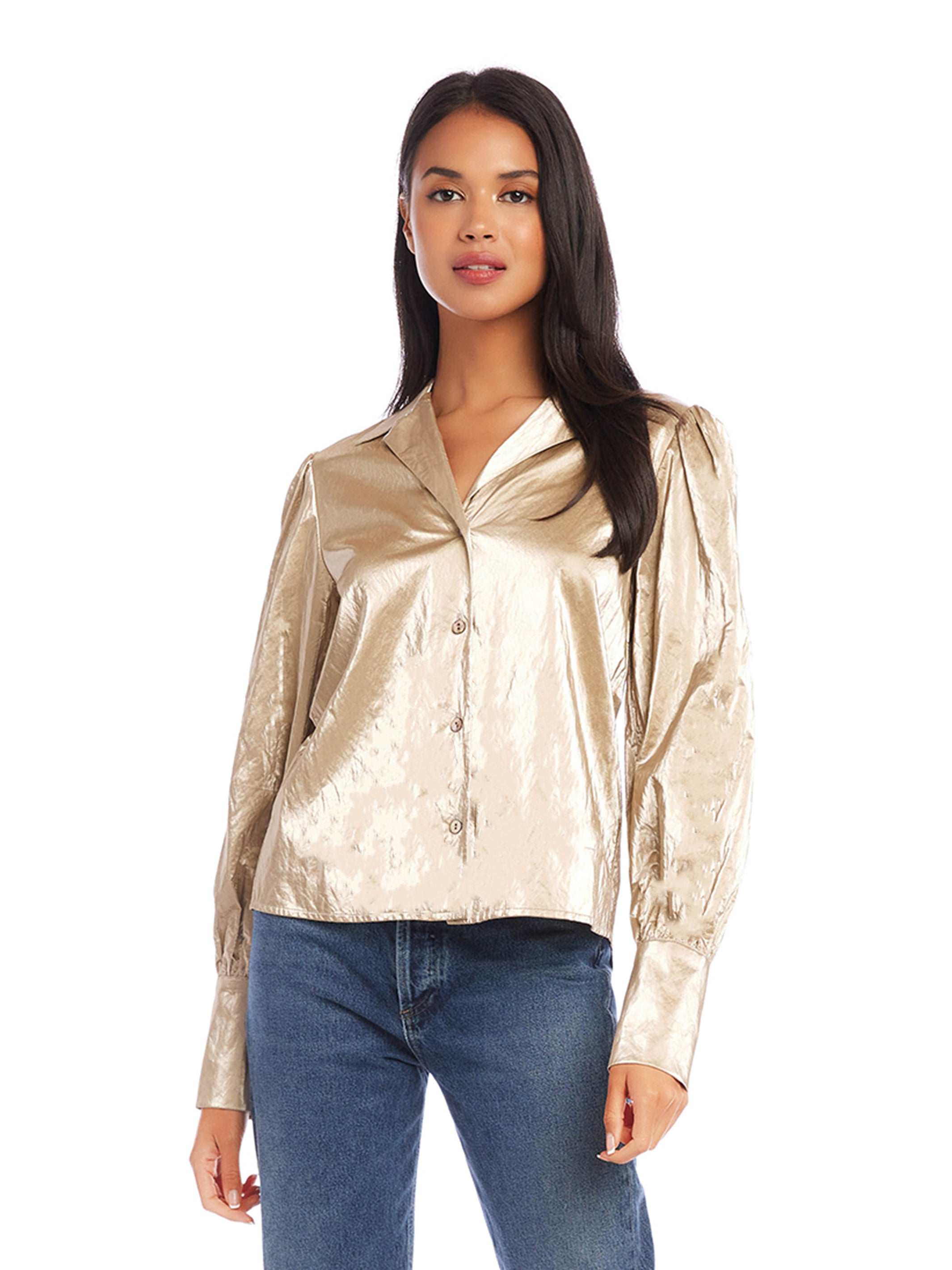 gold dress shirt for women RYRJJ Satin Button Down Shirts for Women Long Sleeve Collared Work Office Blouses Top Casual Business Silk Dress Shirt(Yellow,S)