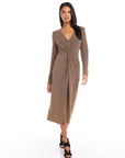 Twist Front Midi Dress