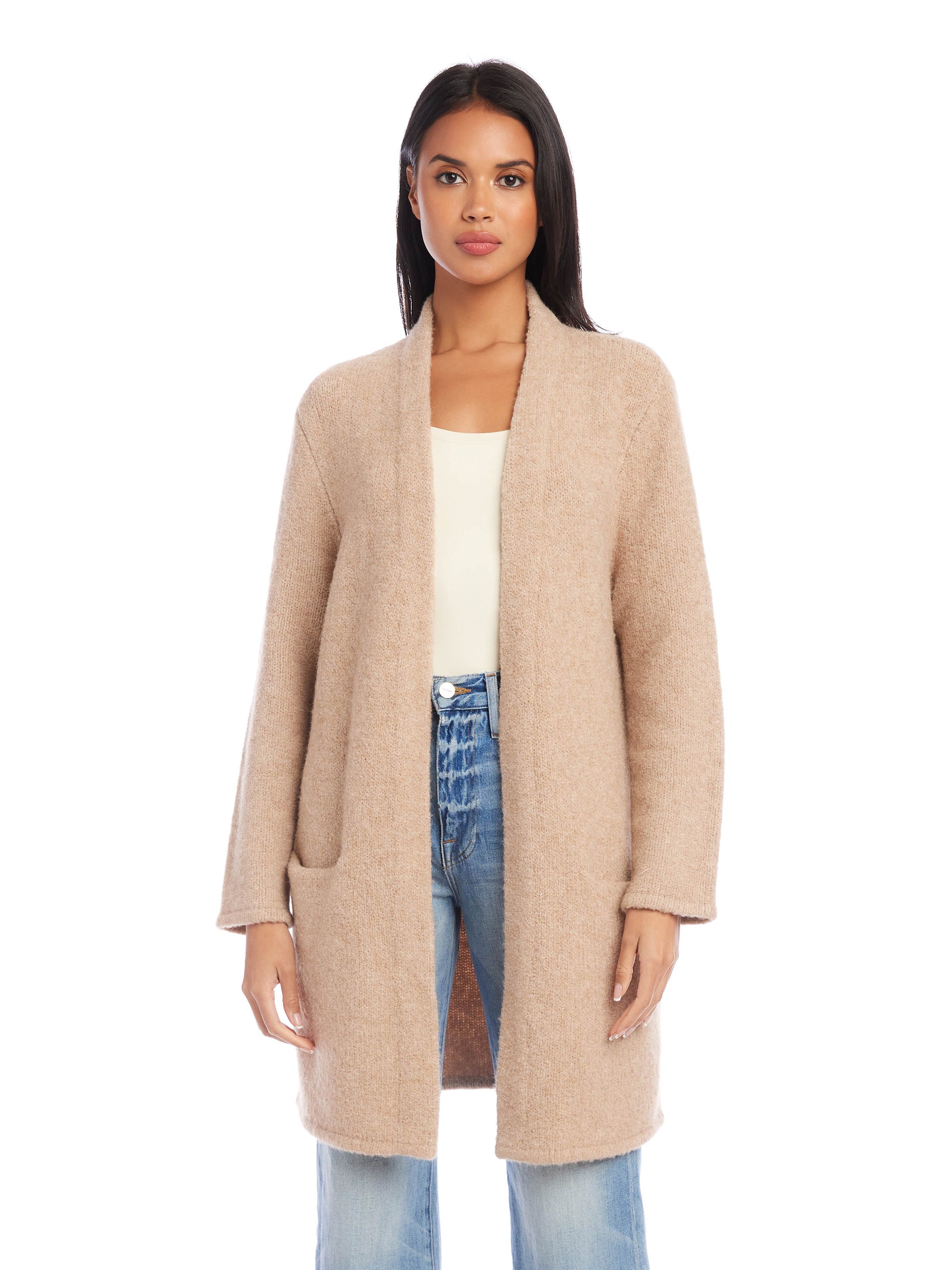 Vince Collarless Cardigan Coat Camel Sz orders M