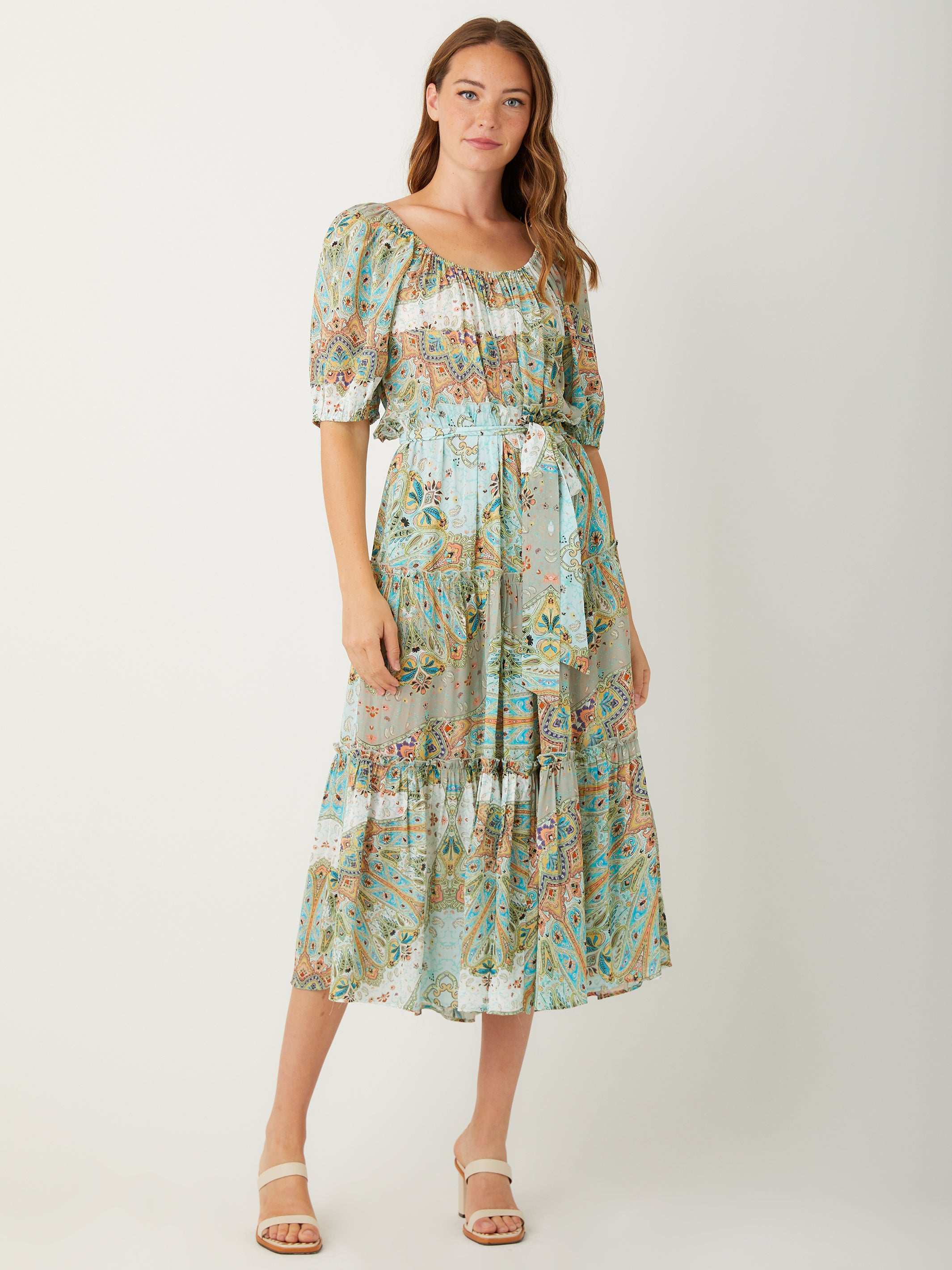 Tiered Poof Sleeve Dress
