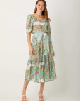 Tiered Poof Sleeve Dress