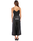 Faux Leather Cropped Jumpsuit