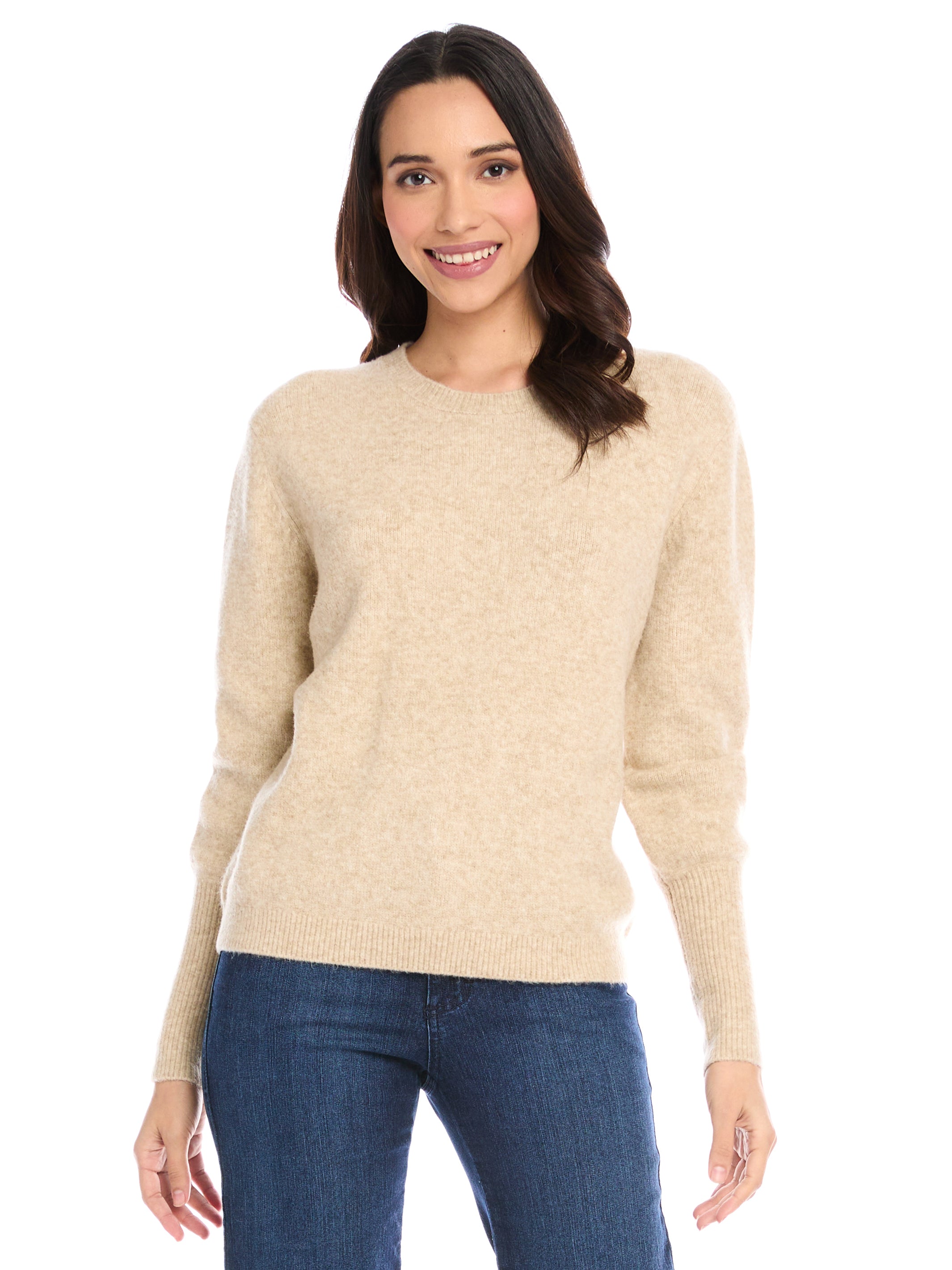 Blouson Sleeve Crop Sweater