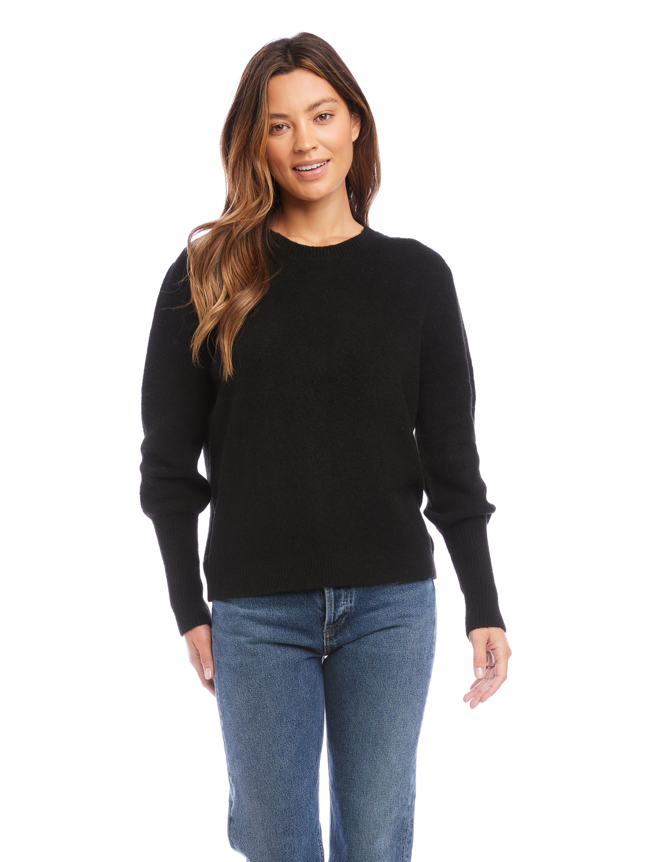 Blouson Sleeve Crop Sweater