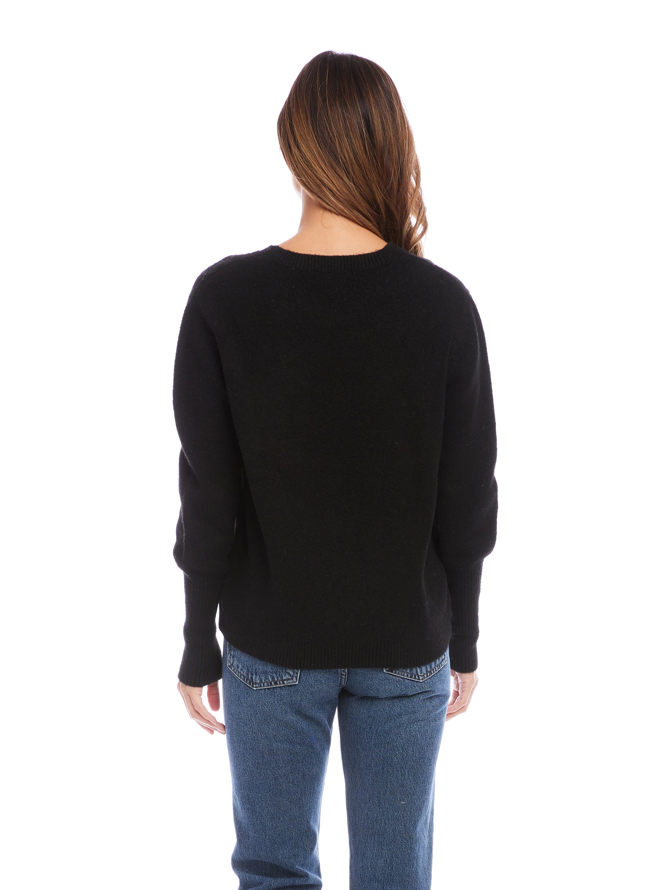 Blouson Sleeve Crop Sweater