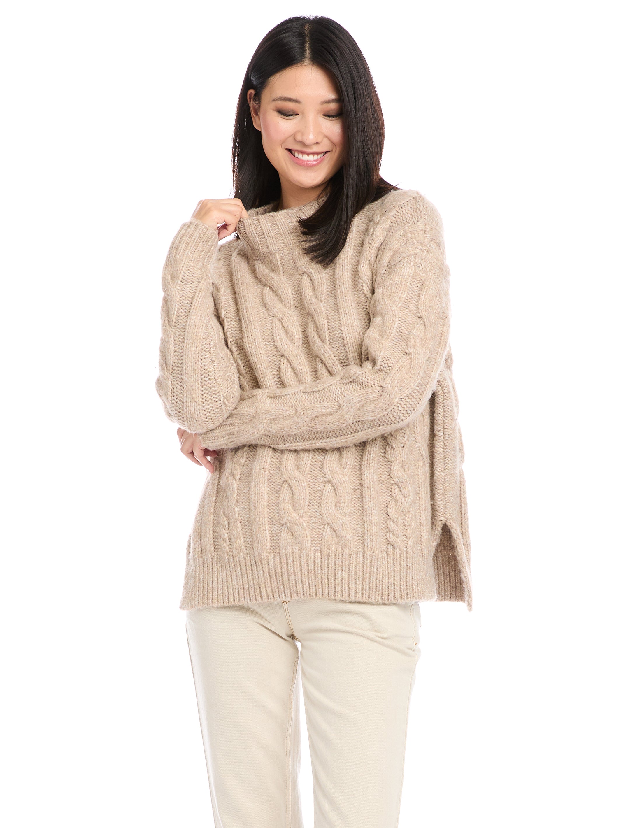 Turtleneck Cable Sweater