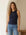 Side Shirred Tank in bamboo rib knit fabric with sleeveless crew neck design