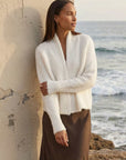 Cely Cropped Cardigan with plush recycled fiber blend, open front, and long raglan sleeves.