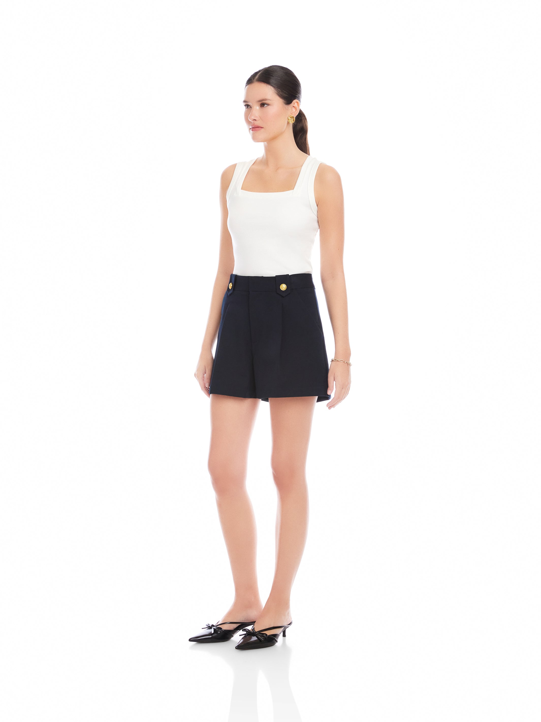198club double pleated shorts ファーショーツM Cassidy Pleated Shorts | Fifteen Twenty Clothing