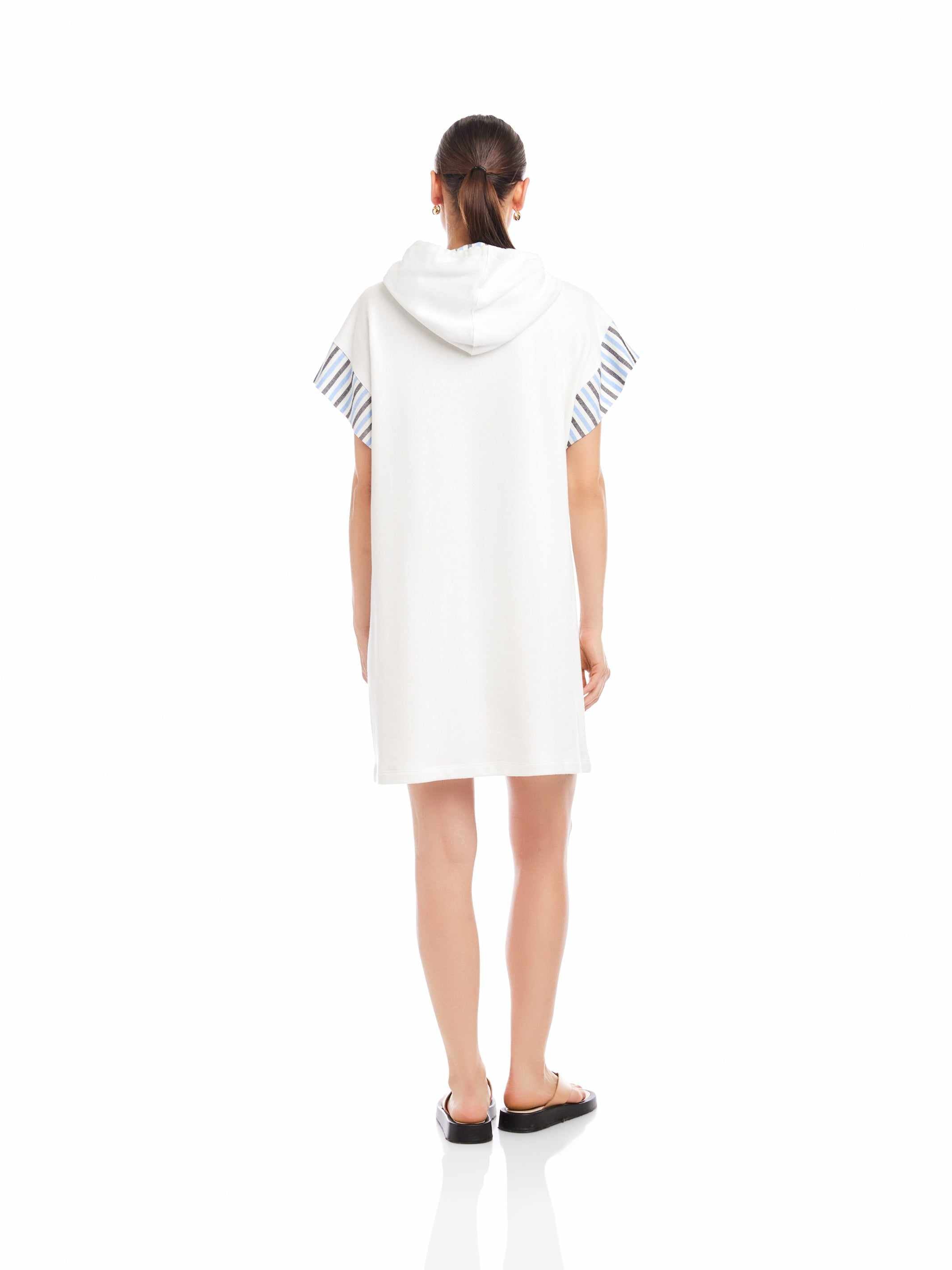 Fifteen Twenty Women's Dayna Contrast Hoodie Dress In Off White 1F11508