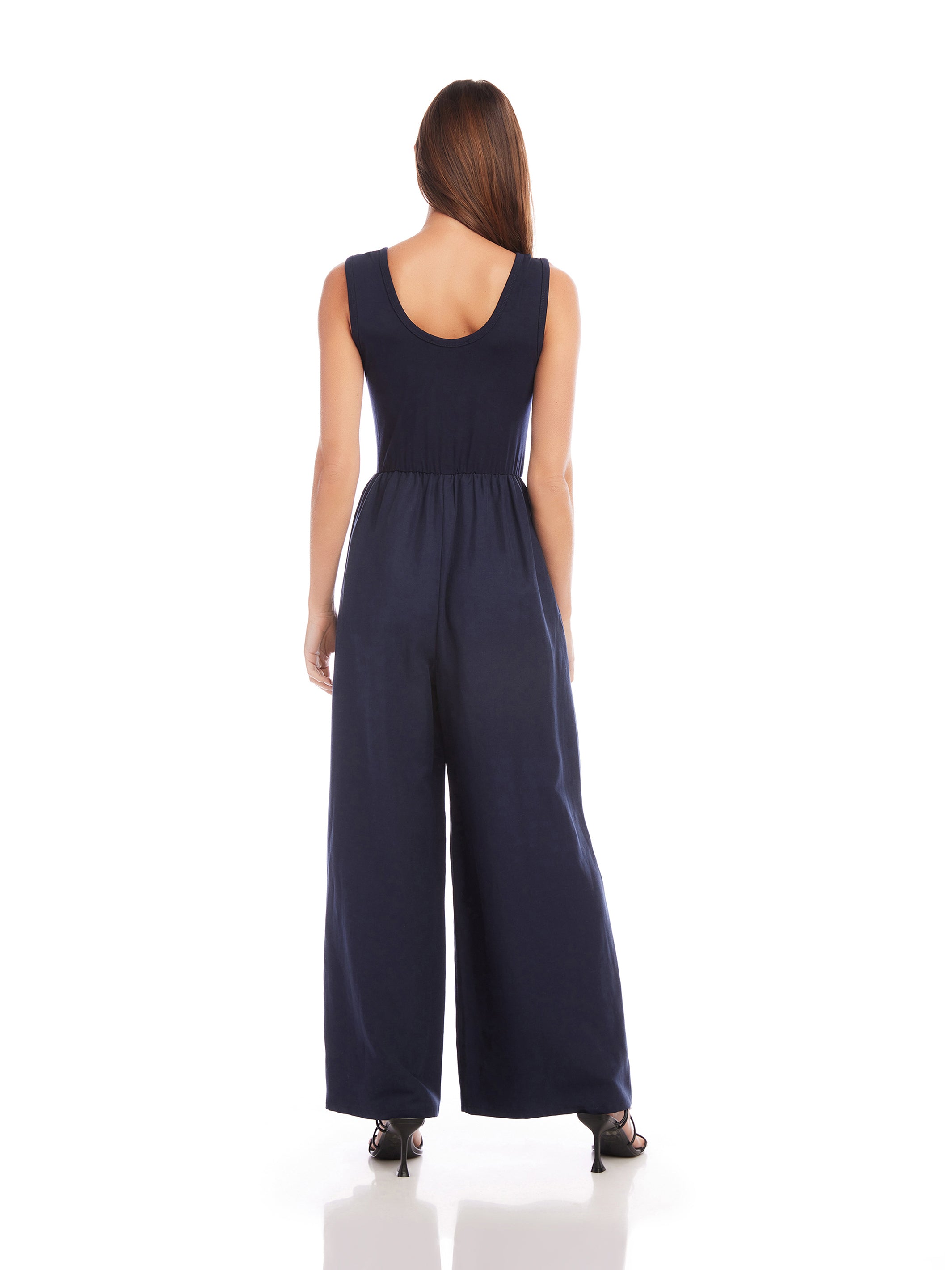 Sleeveless wide leg jumpsuit on sale