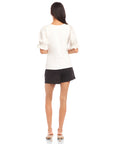 Tamra Contrast Poof Sleeve Top