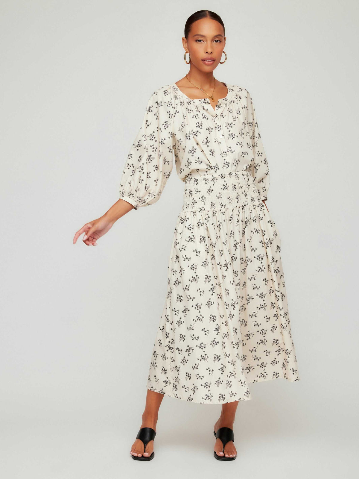 Rhea Smocked Waist Skirt - Light, Airy Cotton Poplin, Feminine 