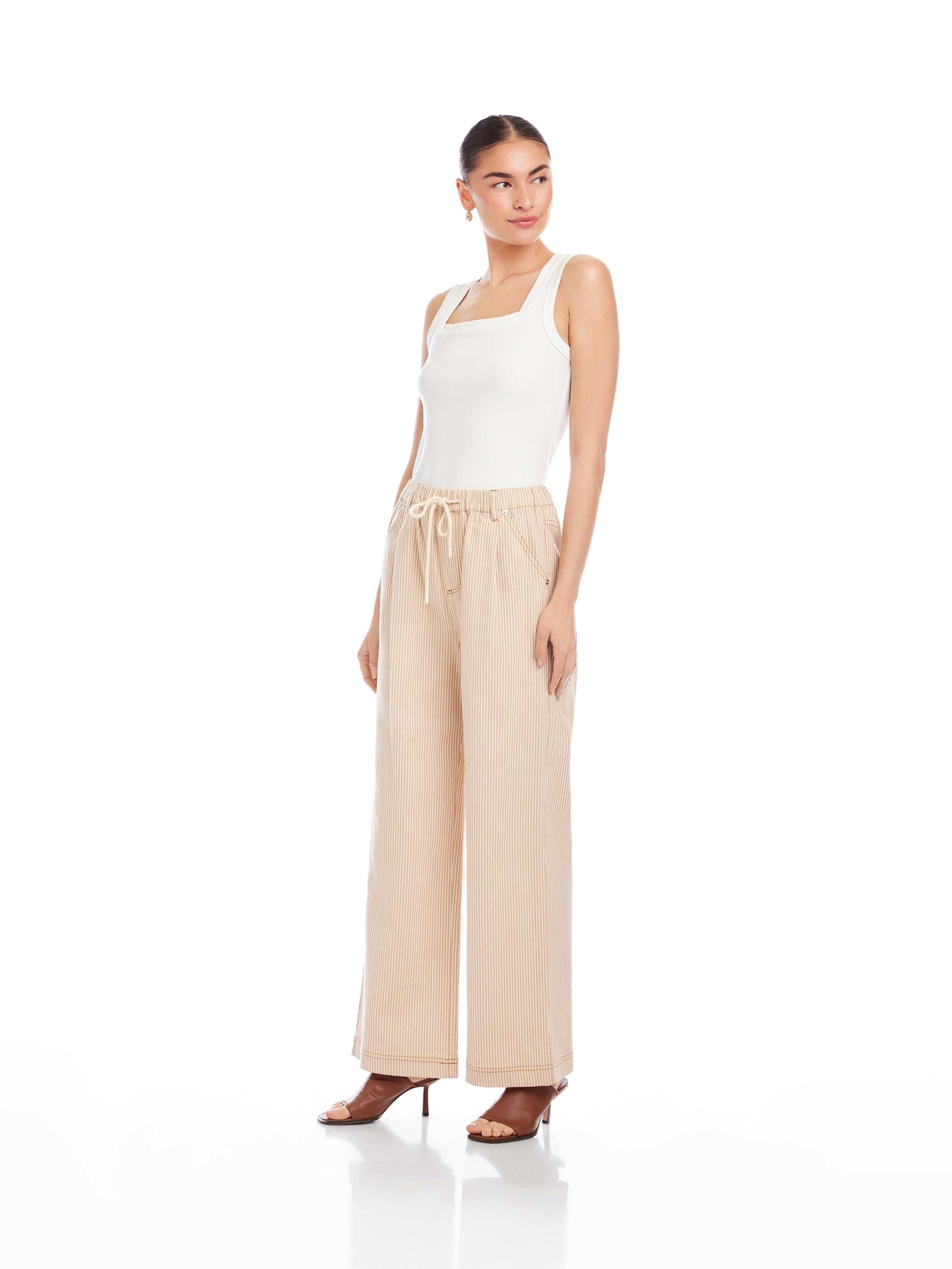 Blythe Drawstring Pants - Comfortable Wide-Leg Summer Pants for